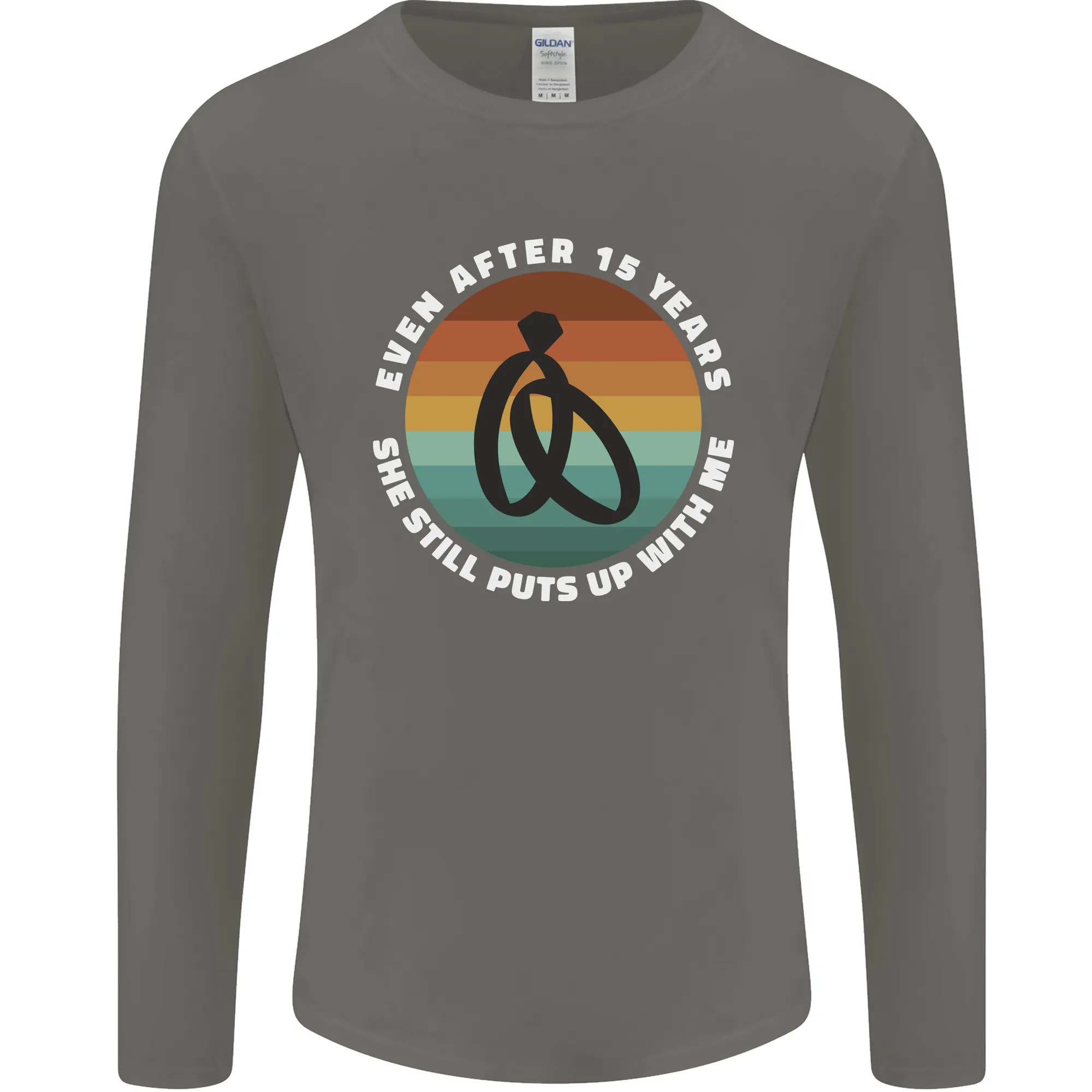 15 Year Wedding Anniversary 15th Marriage Mens Long Sleeve T-Shirt