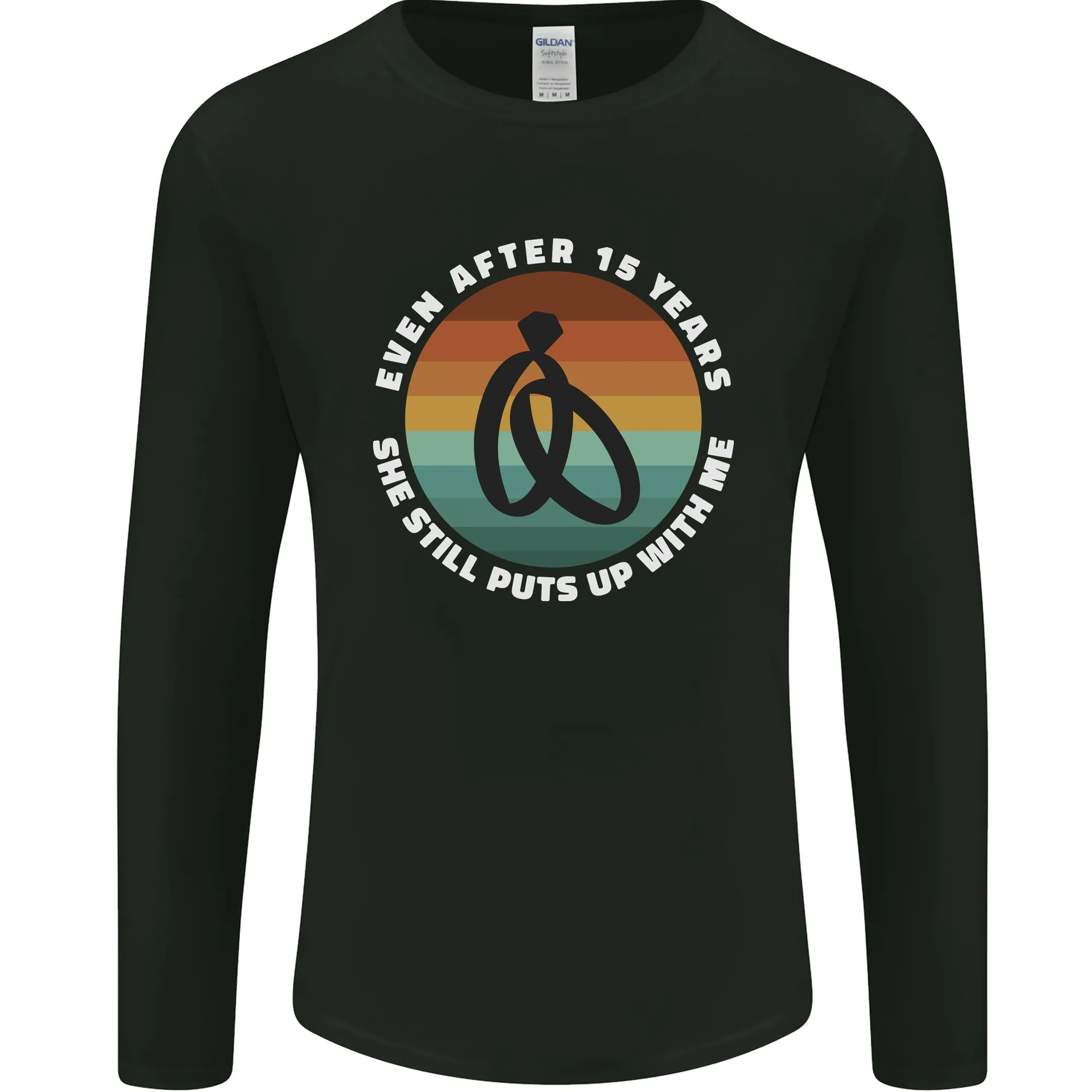 15 Year Wedding Anniversary 15th Marriage Mens Long Sleeve T-Shirt