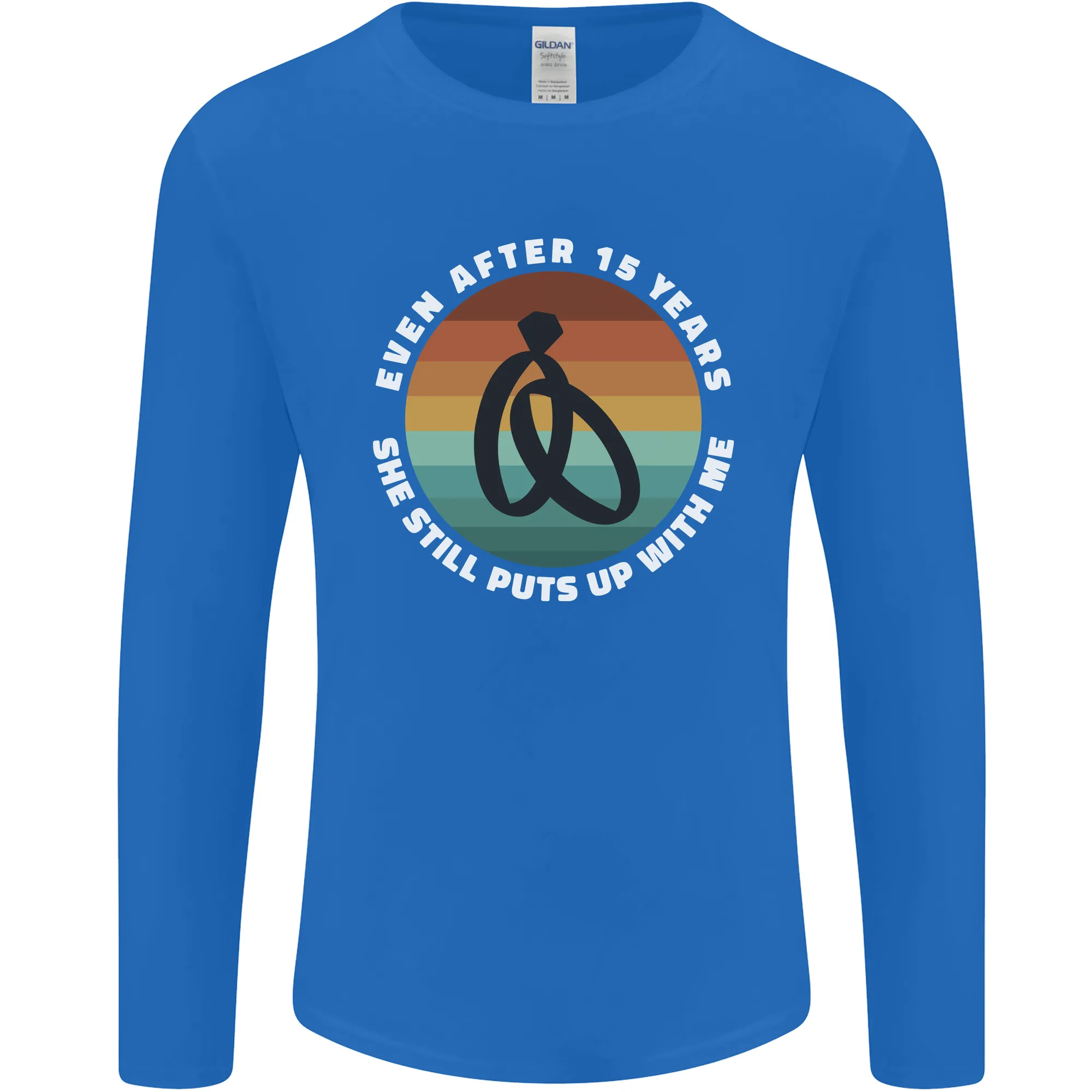 15 Year Wedding Anniversary 15th Marriage Mens Long Sleeve T-Shirt