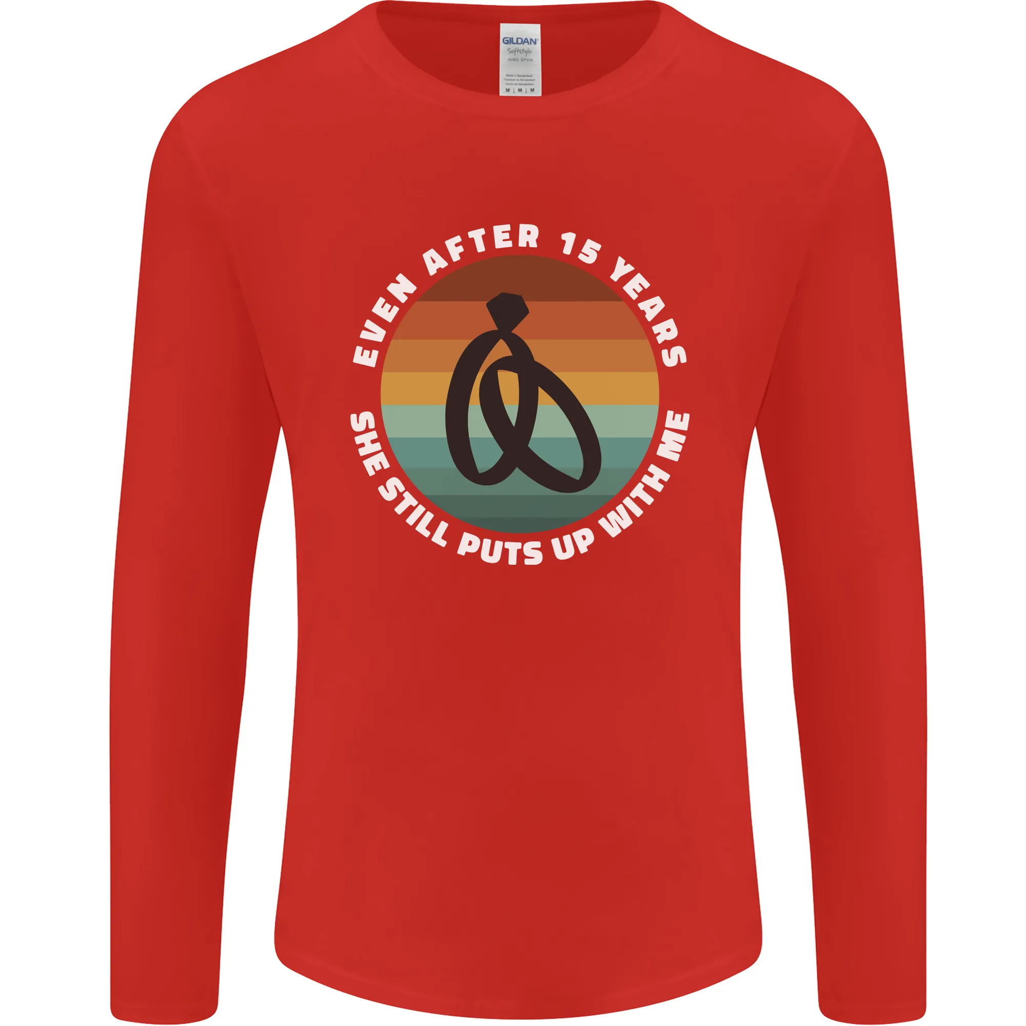 15 Year Wedding Anniversary 15th Marriage Mens Long Sleeve T-Shirt