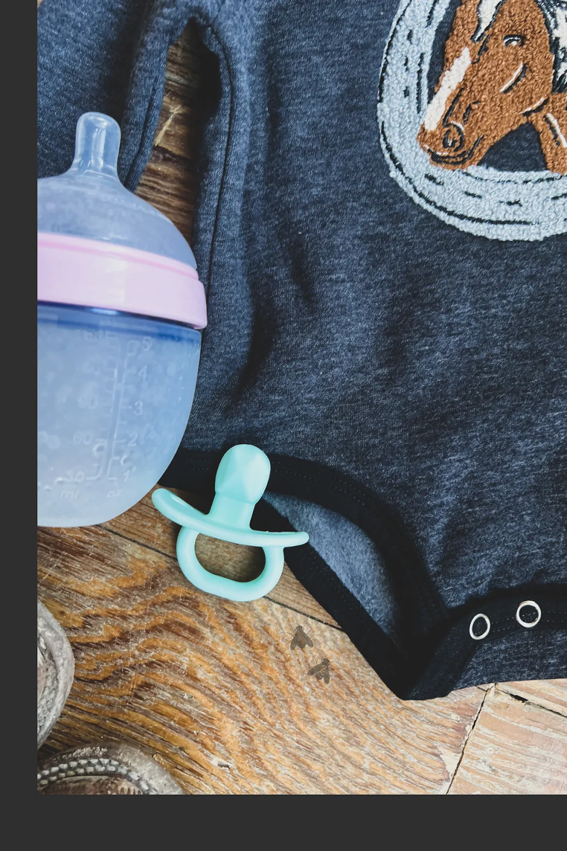 2 Fly Kid's Good Ol Days Long Sleeve One Piece, Charcoal