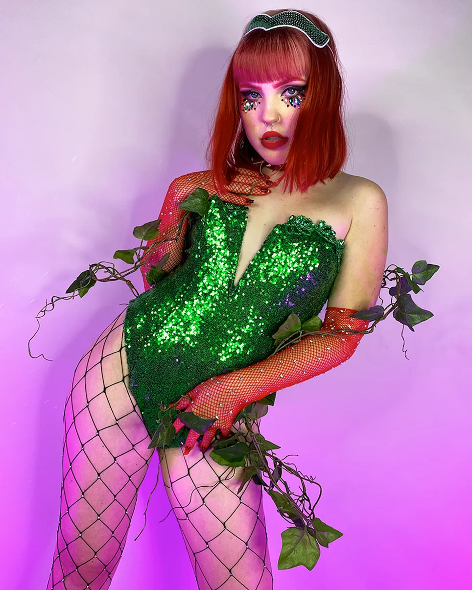 2pc Poison Ivy Sequin Costume