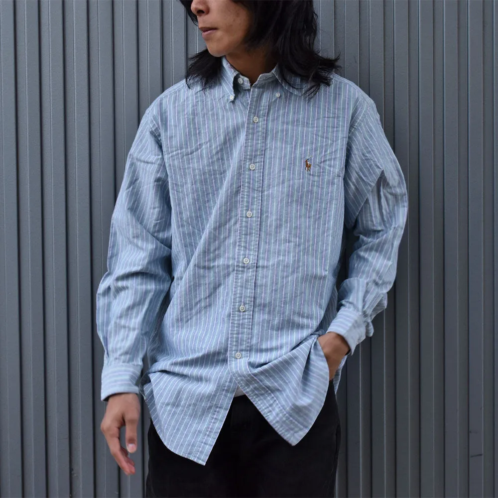 90's　Ralph Lauren/ラルフ ローレン “YARMOUTH” ストライプ ボタンダウンシャツ　230512