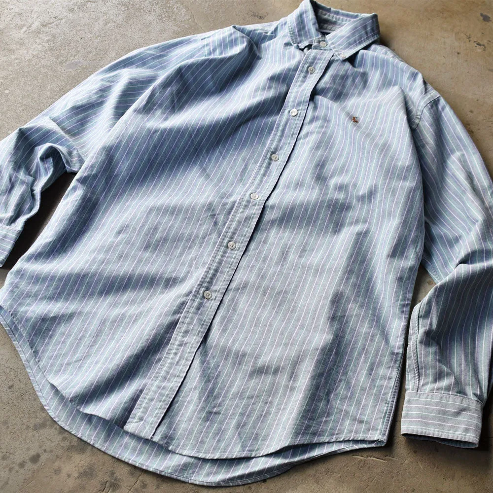90's　Ralph Lauren/ラルフ ローレン “YARMOUTH” ストライプ ボタンダウンシャツ　230512
