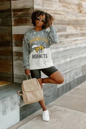 ALABAMA STATE HORNETS UPCYCLE AND VINTAGE FADED WASH CREWNECK PULLOVER