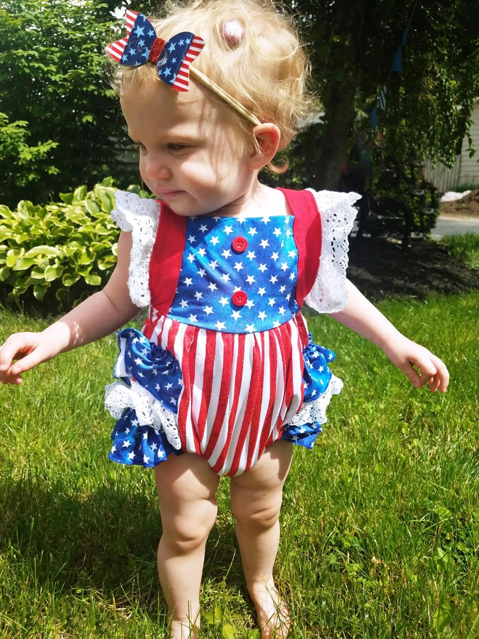 All American Ruffle Romper