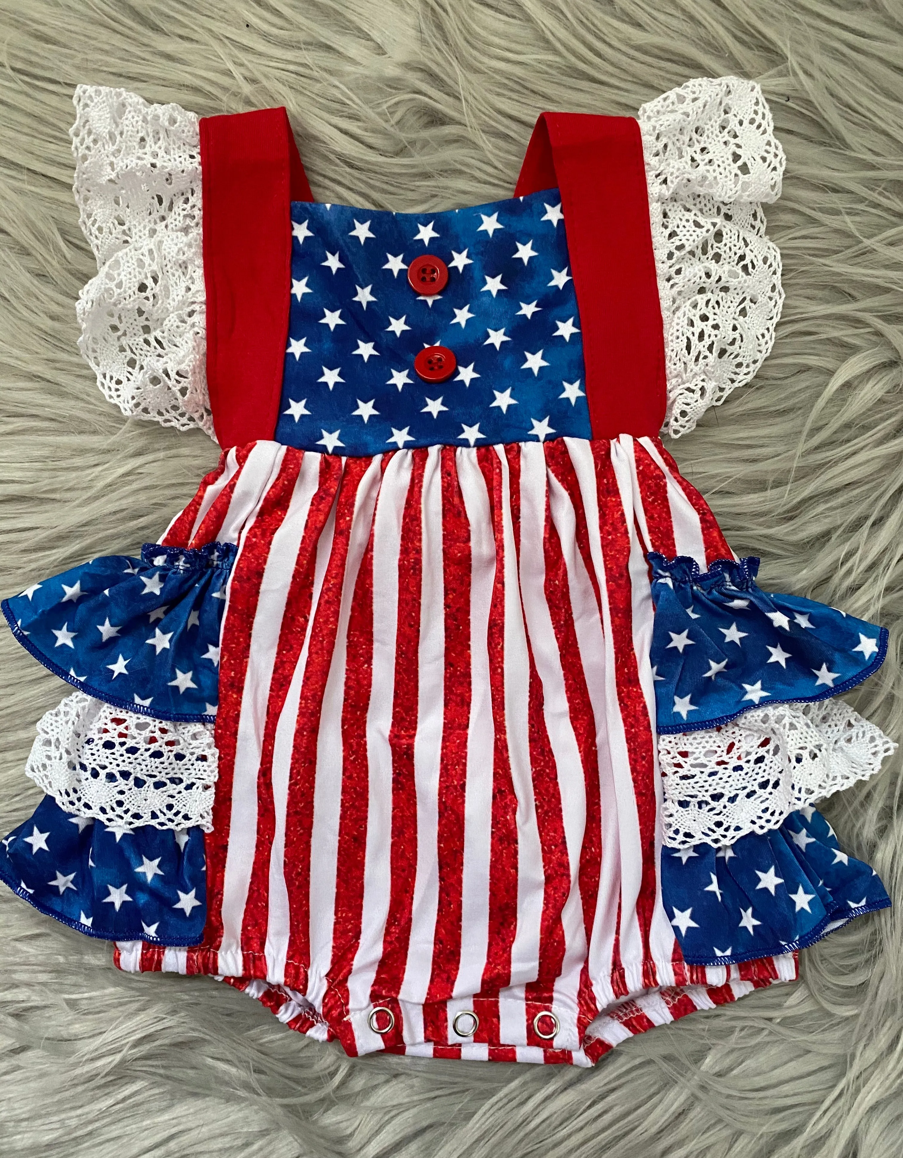 All American Ruffle Romper