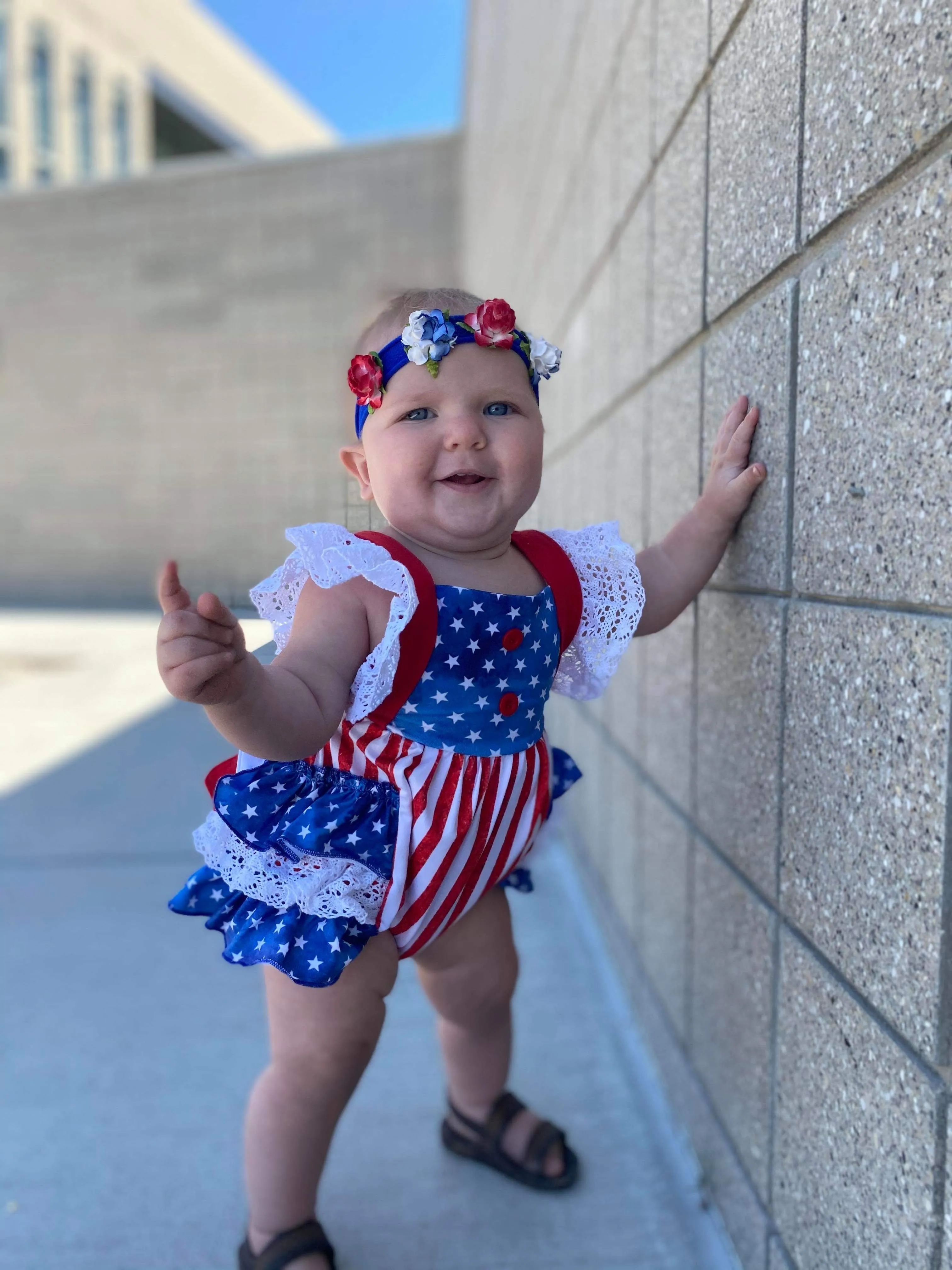 All American Ruffle Romper