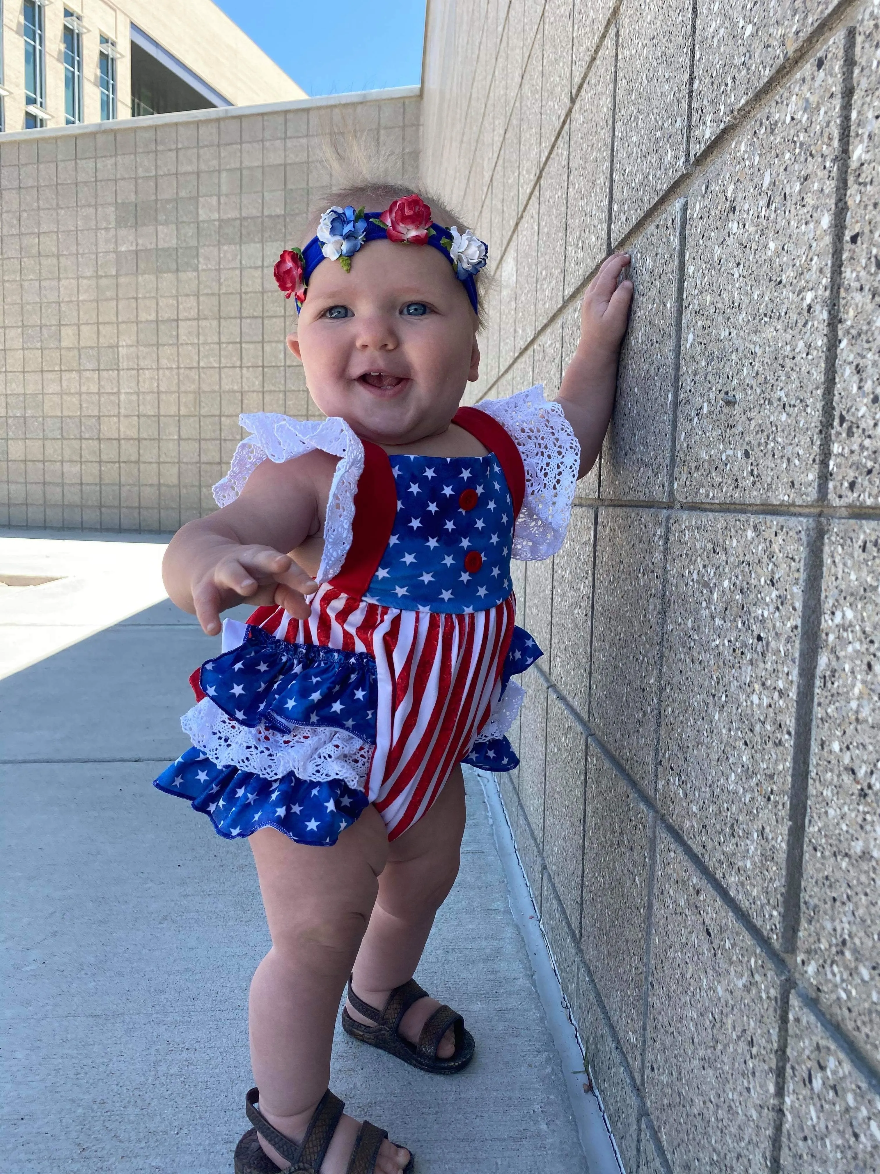 All American Ruffle Romper