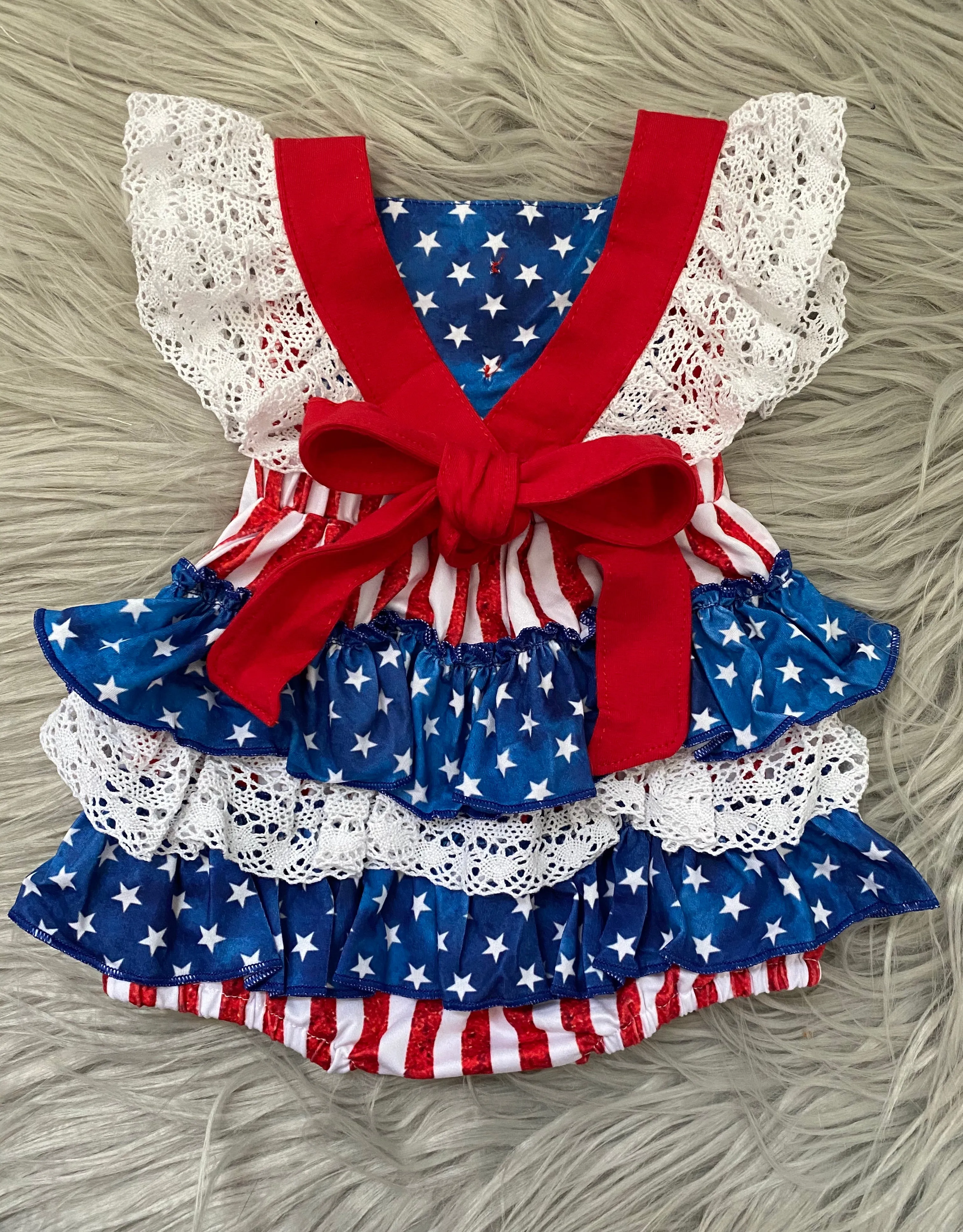 All American Ruffle Romper