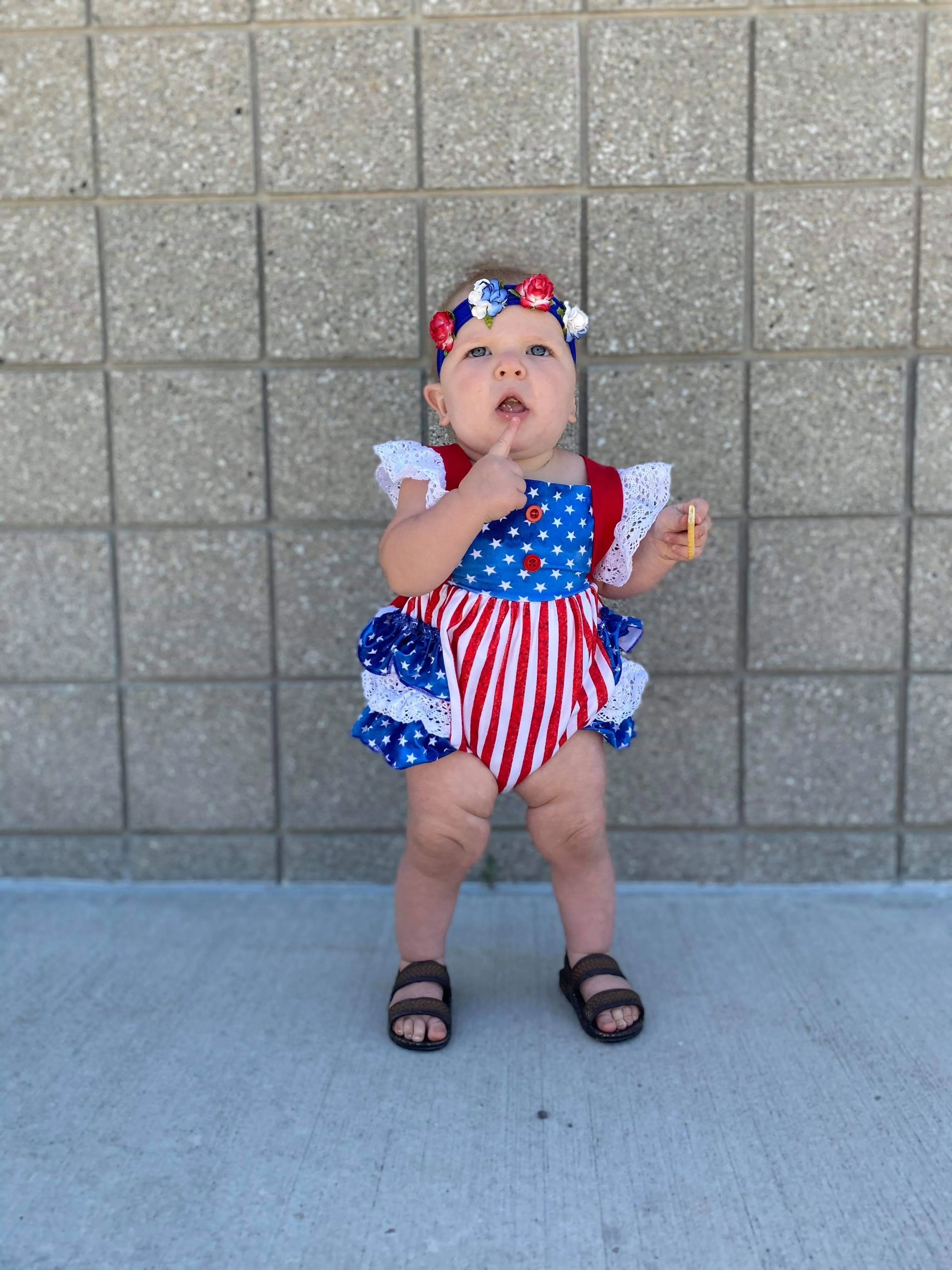 All American Ruffle Romper