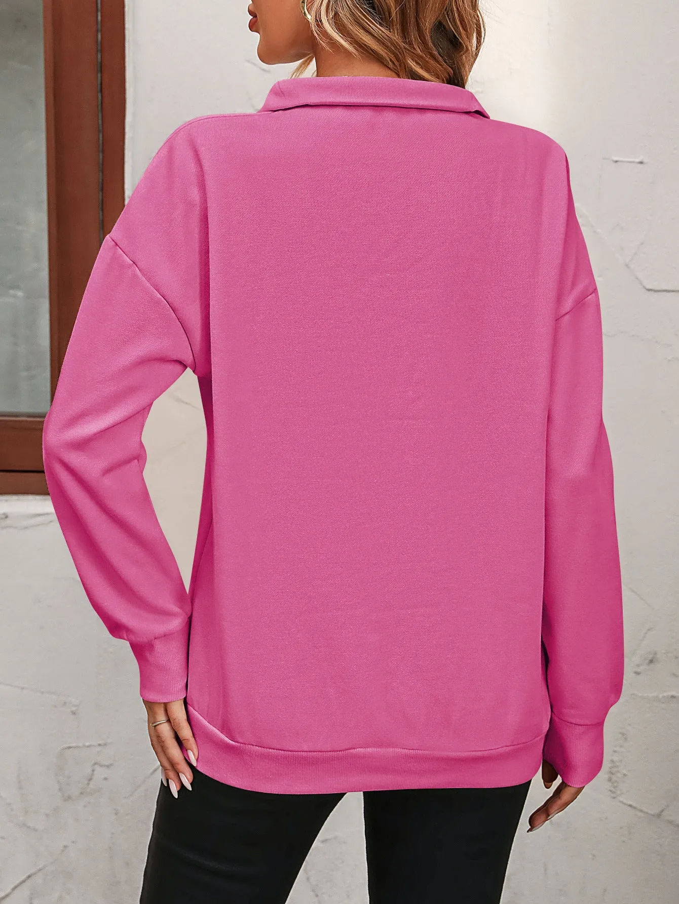 *APP EXCLUSIVE* Zip-Up Dropped Shoulder Sweatshirt