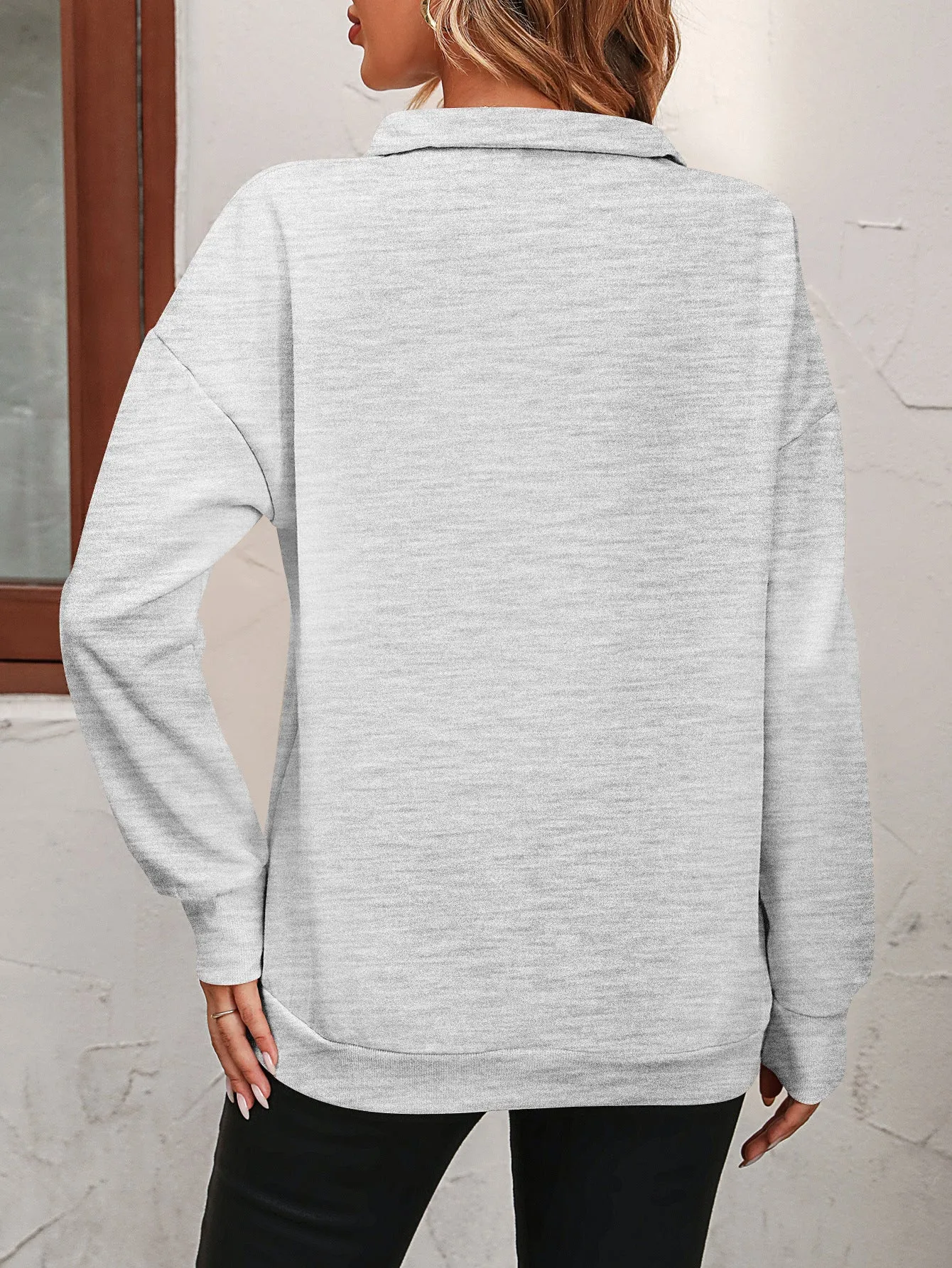 *APP EXCLUSIVE* Zip-Up Dropped Shoulder Sweatshirt