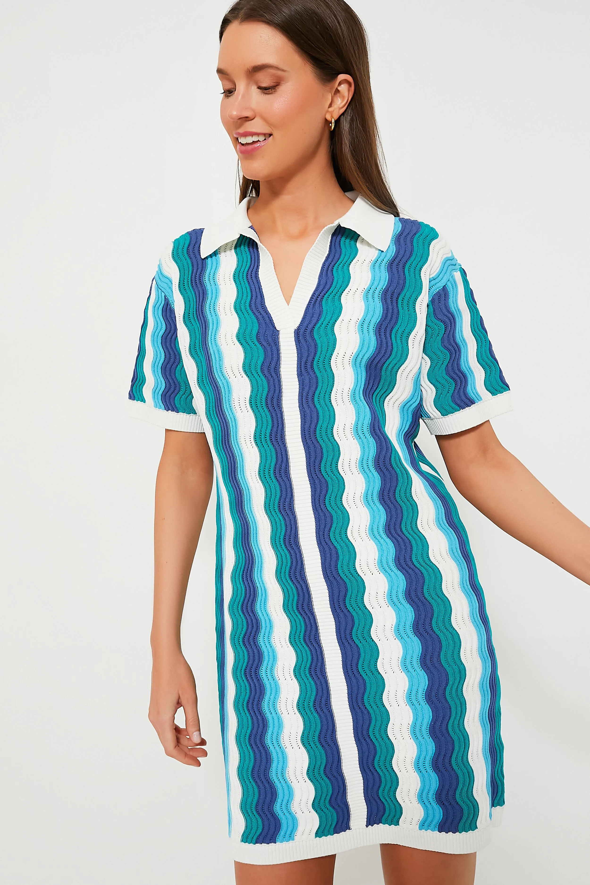 Aqua Wavy Sammie Mini Dress