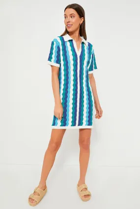 Aqua Wavy Sammie Mini Dress