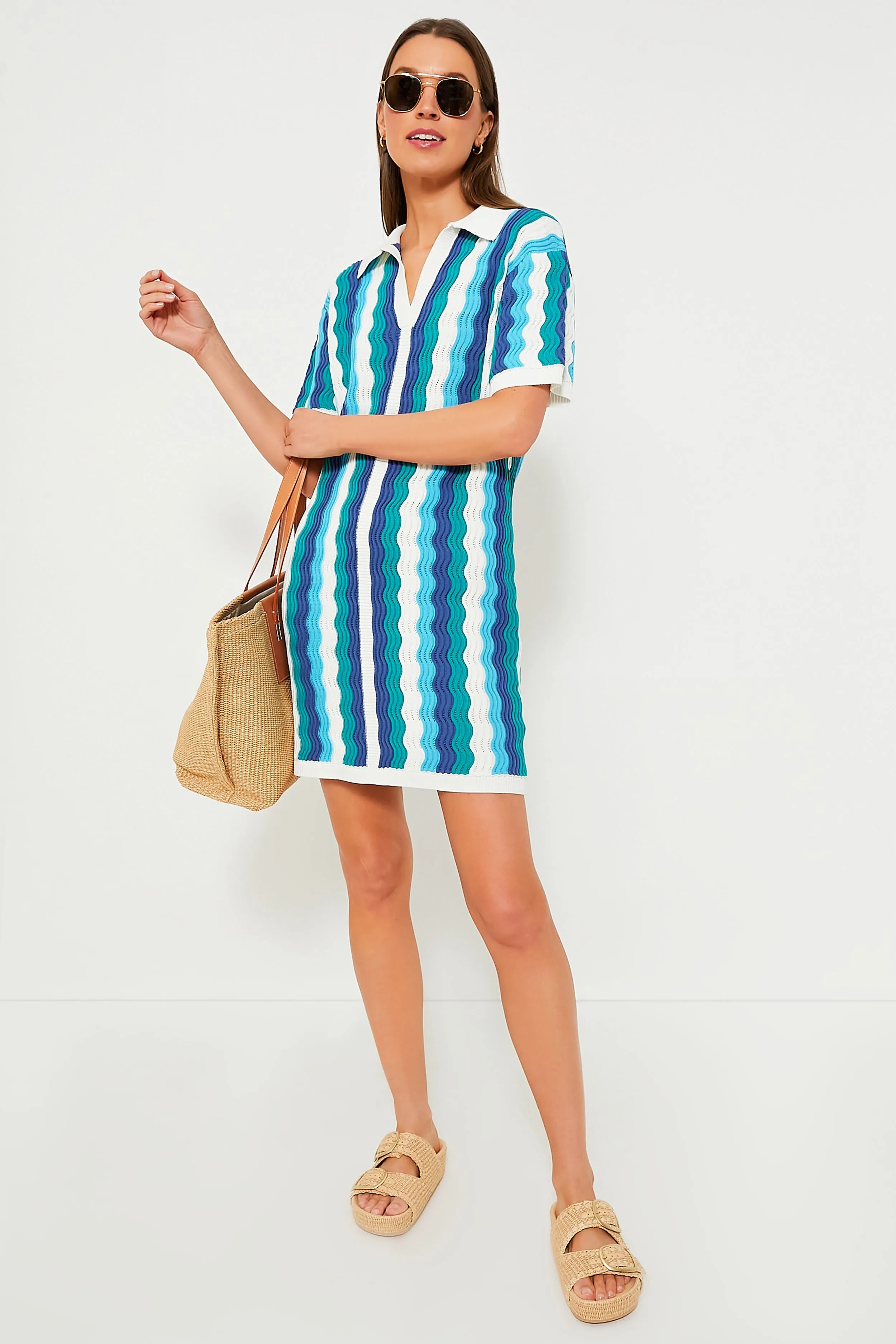Aqua Wavy Sammie Mini Dress