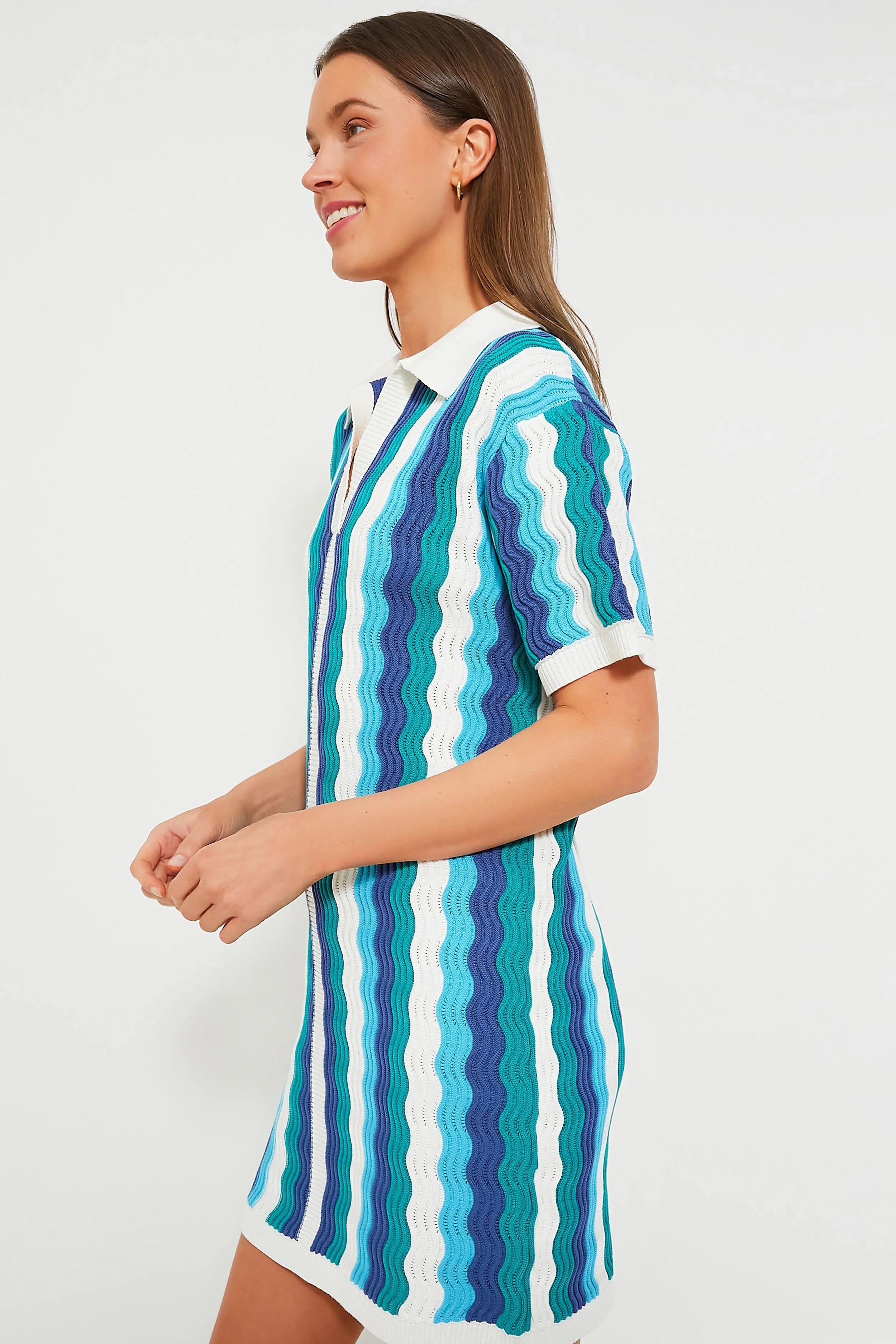 Aqua Wavy Sammie Mini Dress