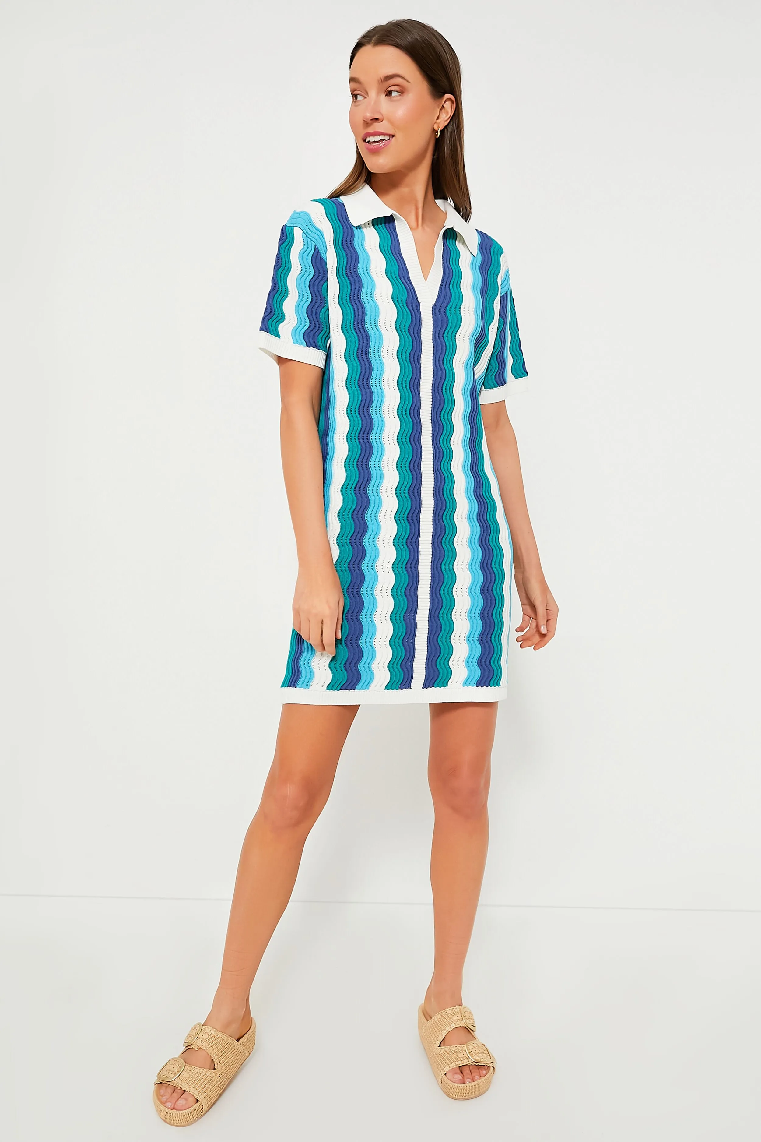 Aqua Wavy Sammie Mini Dress