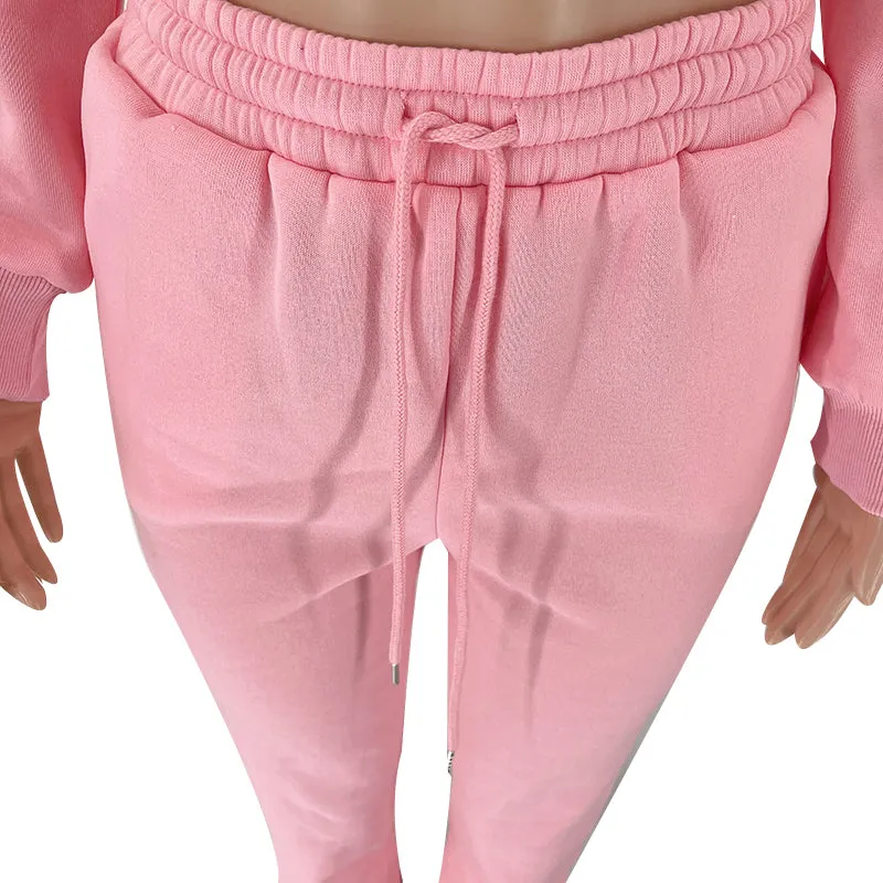 Autumn and Winter Round Neck Pullover Women's Fashion Casual Sweatshirt Set
