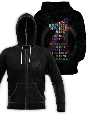 Avengers Assemble Unisex Zipped Hoodie