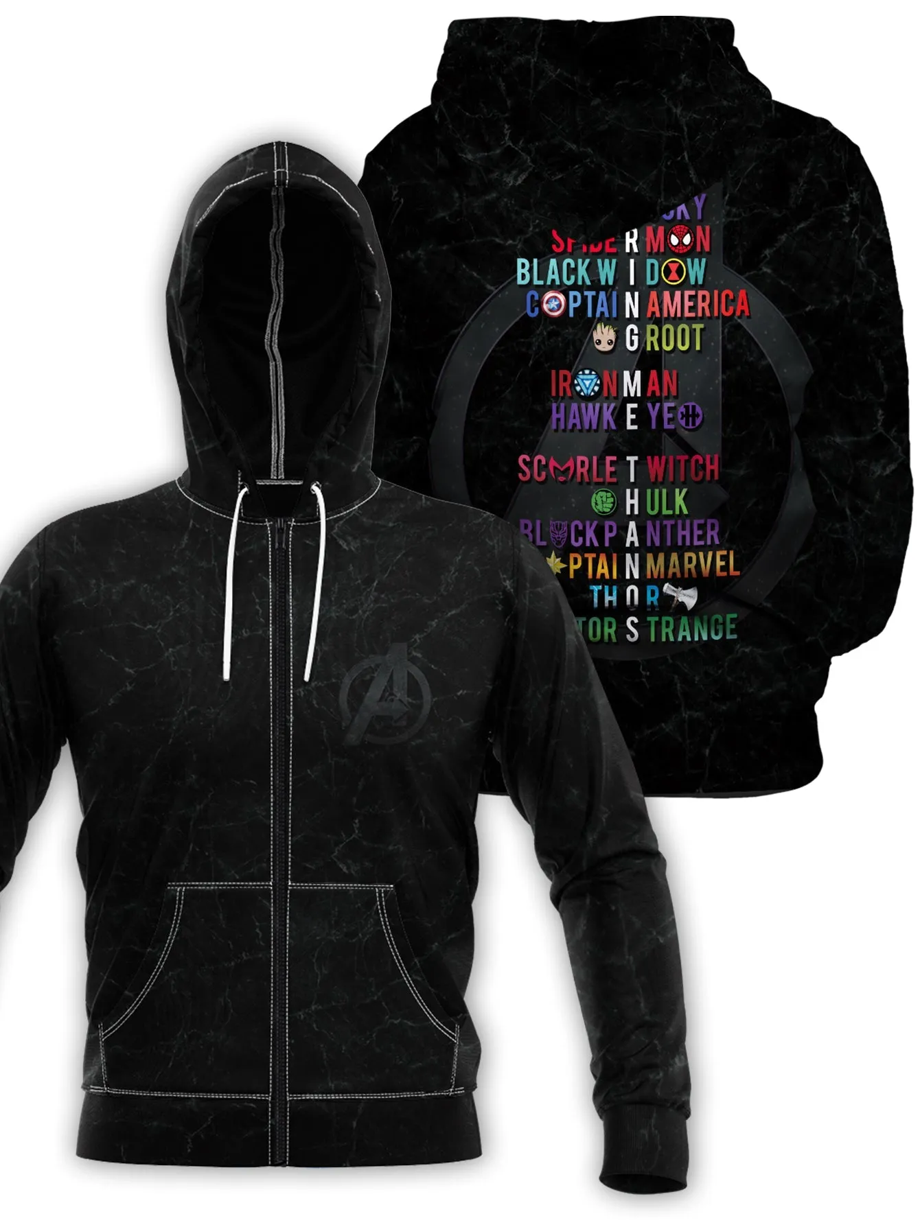 Avengers Assemble Unisex Zipped Hoodie