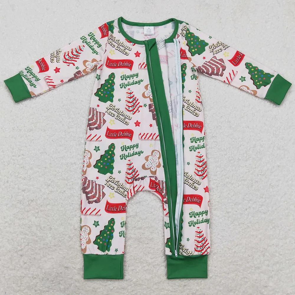 Baby Infant Girls Rompers Christmas Season Tree Zip Bamboo Rompers LR1056 LR1057