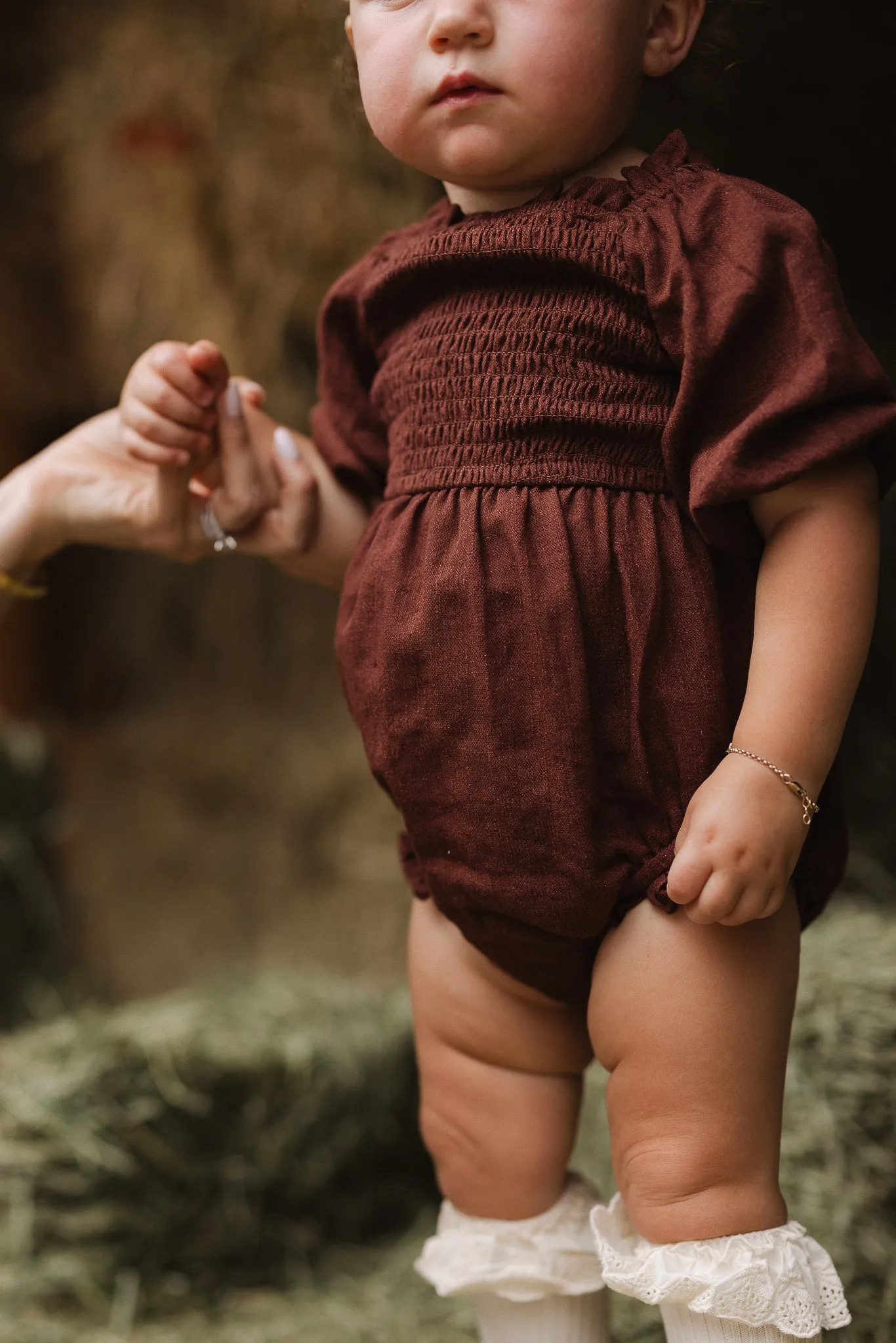 Baby Lani Romper in Brown - FINAL SALE