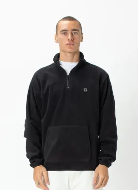 Badge Pullover Polar Fleece Black