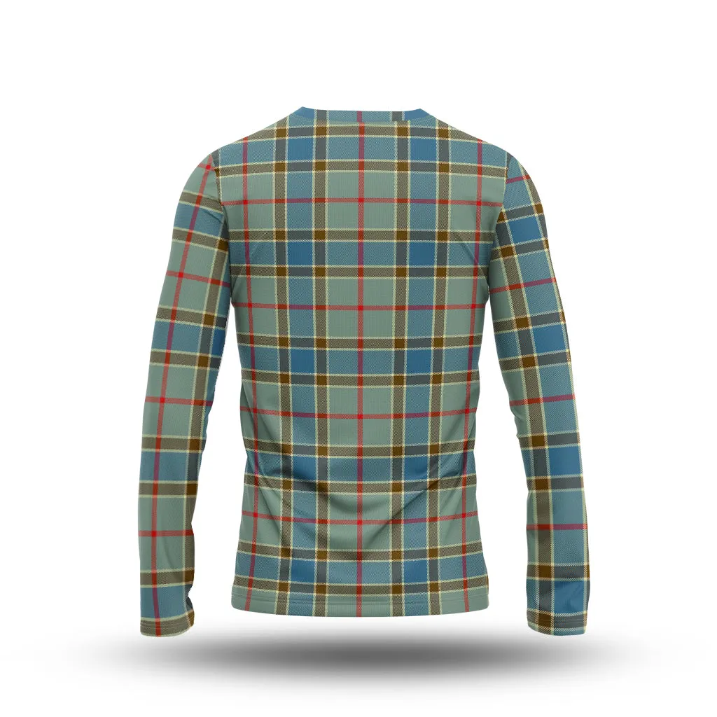Balfour Blue Tartan Long Sleeve T-Shirt with Family Crest