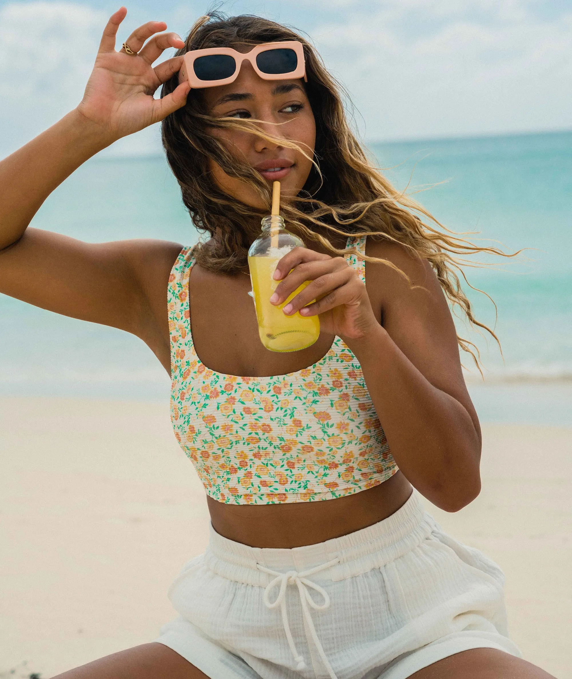 Billabong Aint She Sweet Tanlines Tank Top-Salt Crystal