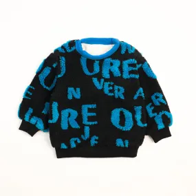 Black & Blue Quilted Pullover for Boys 7183