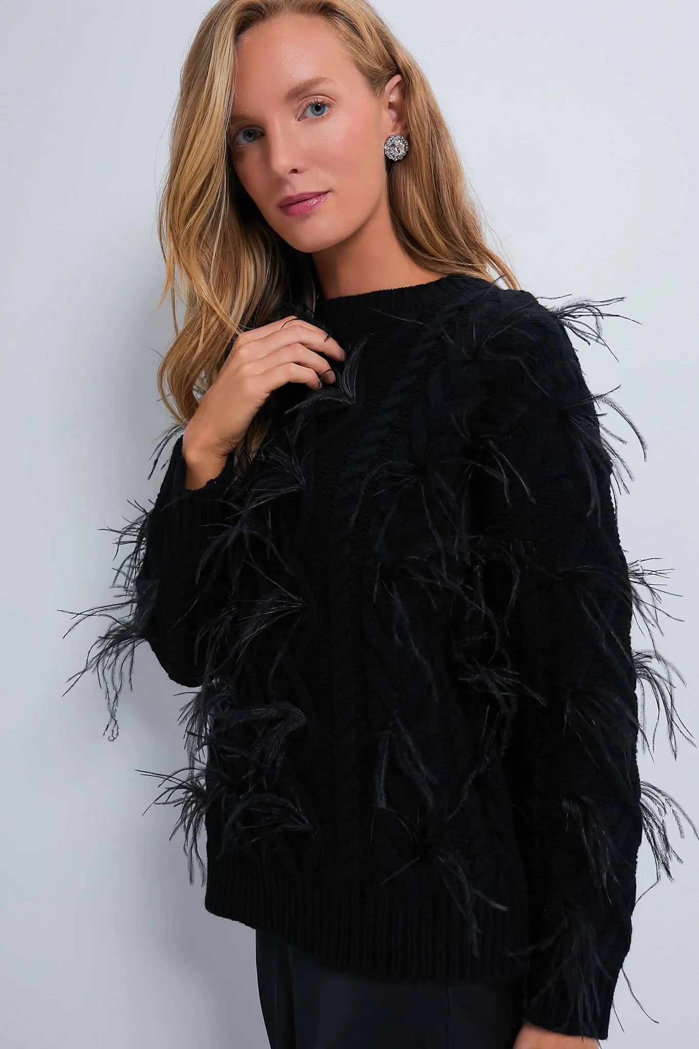 Black Talulah Feather Sweater