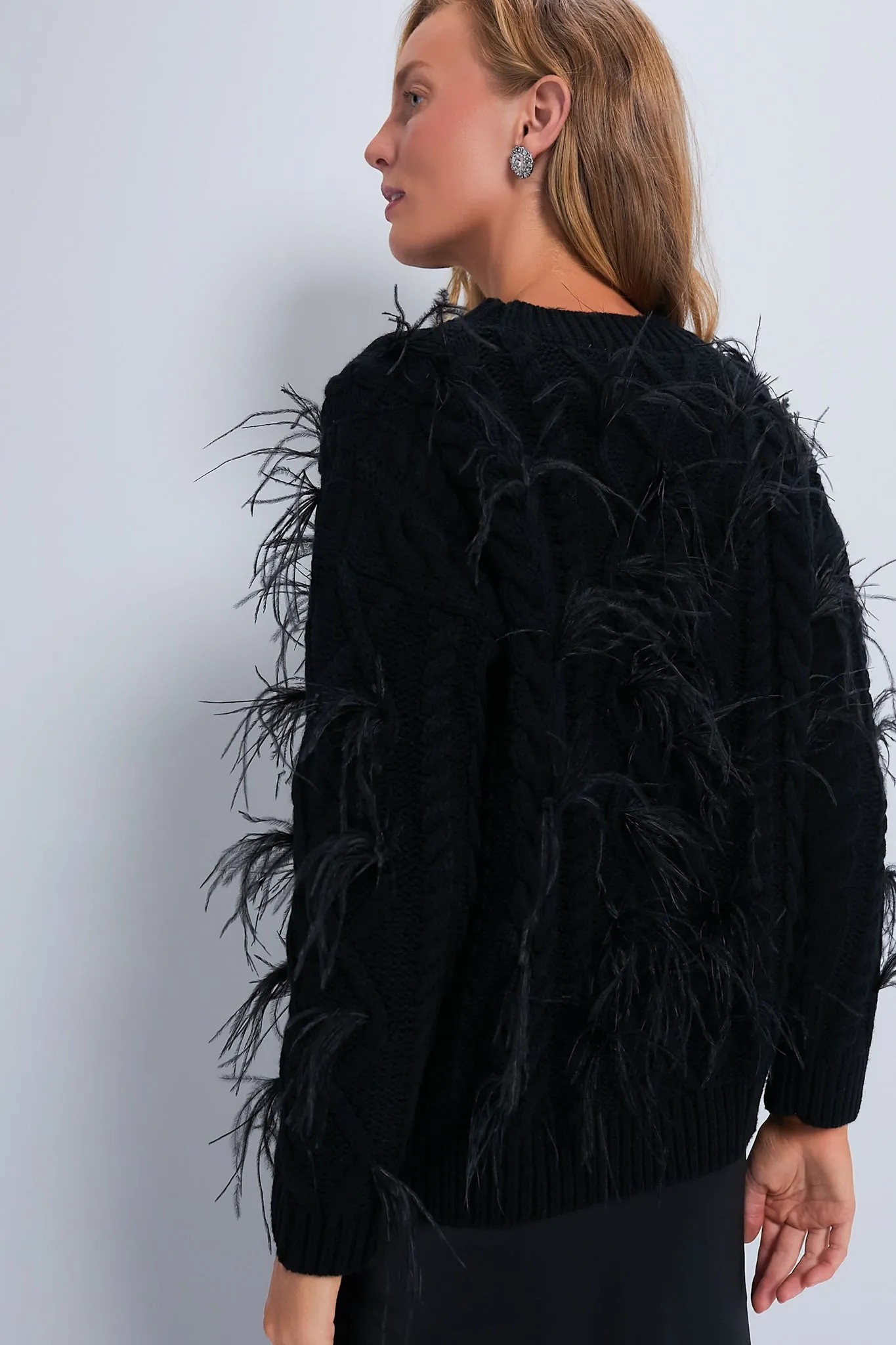Black Talulah Feather Sweater