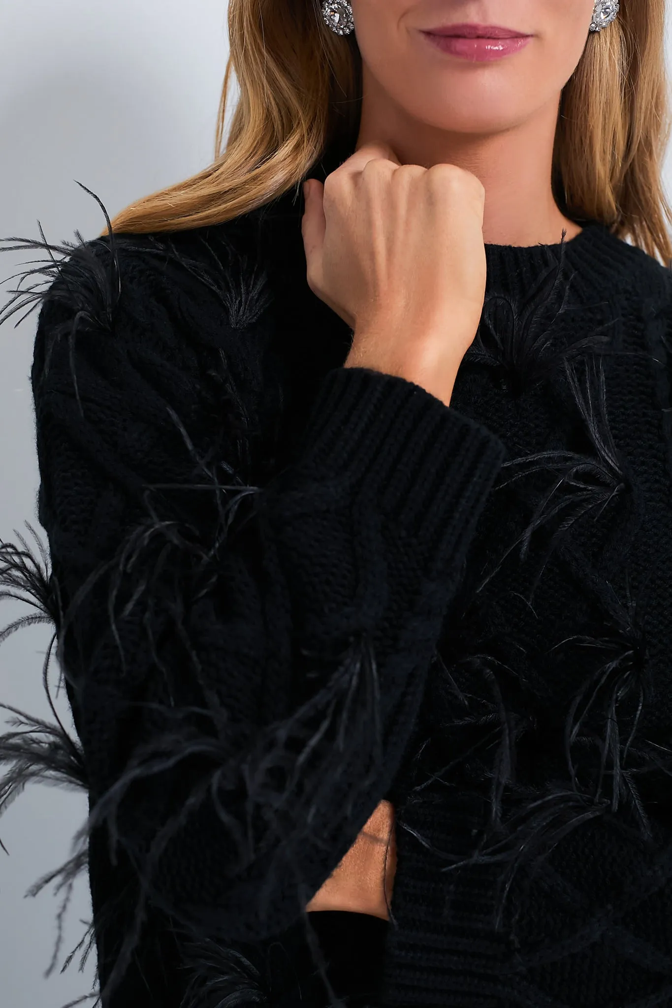 Black Talulah Feather Sweater