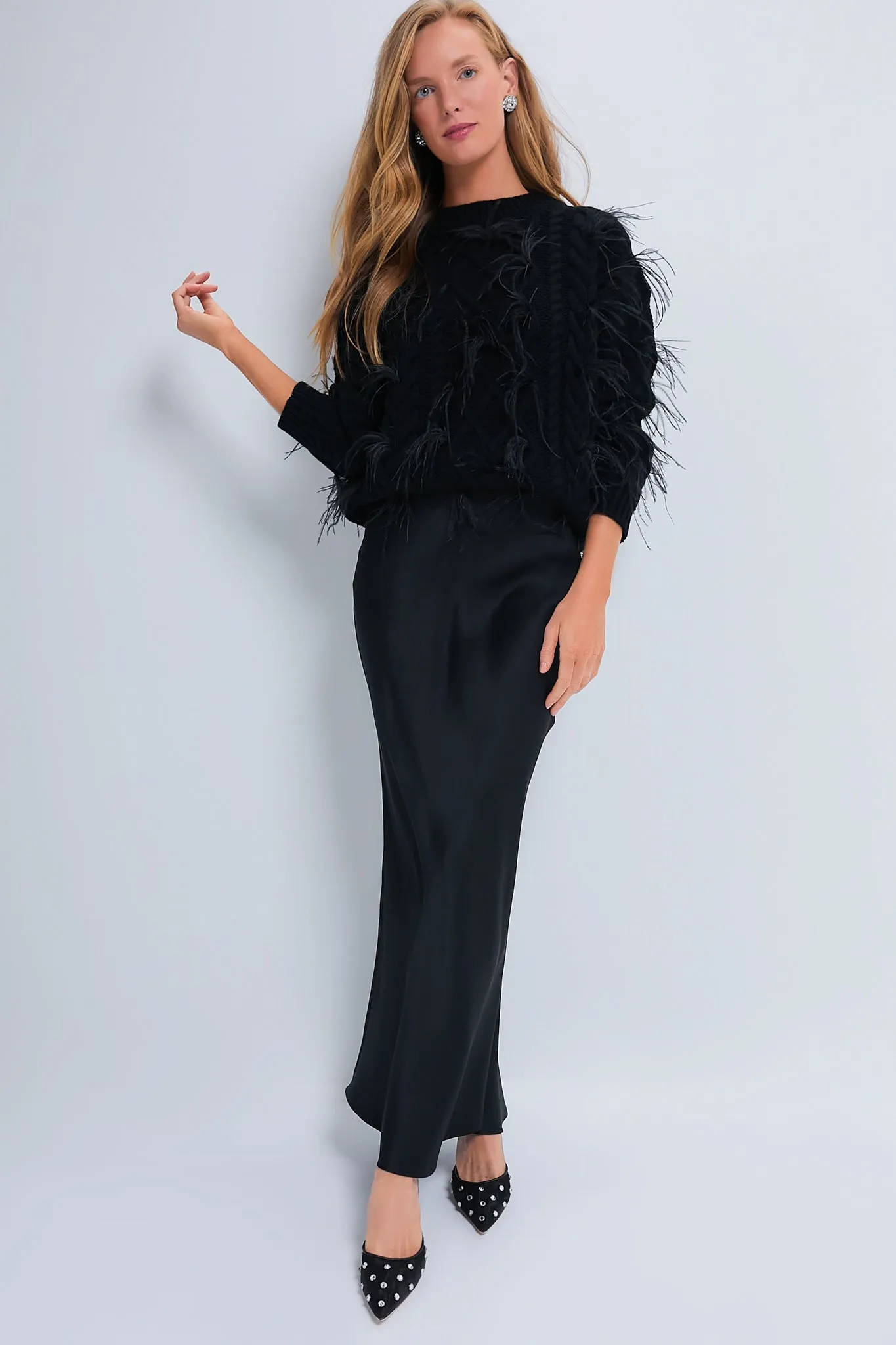 Black Talulah Feather Sweater