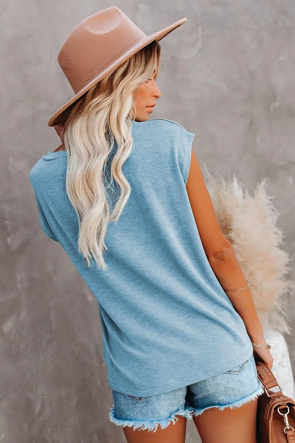 Blue Pocketed Tee