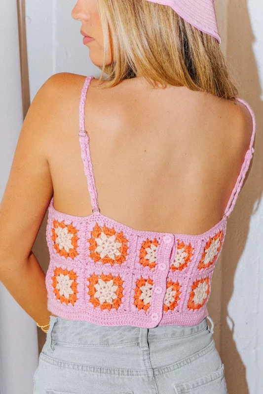 Bohemian Crochet Hippie Crop Tank Top