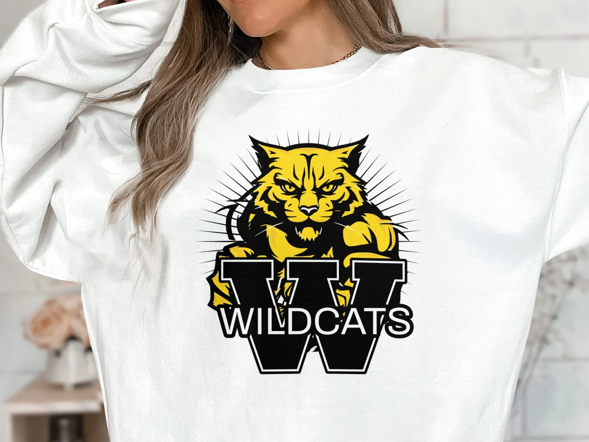 Bold Wildcats Graphic T-Shirt, Fierce Cat Design, Wildcat School Spirit Shirt Wildcat Mom Shirt Wildcat Football Sports Team Tee