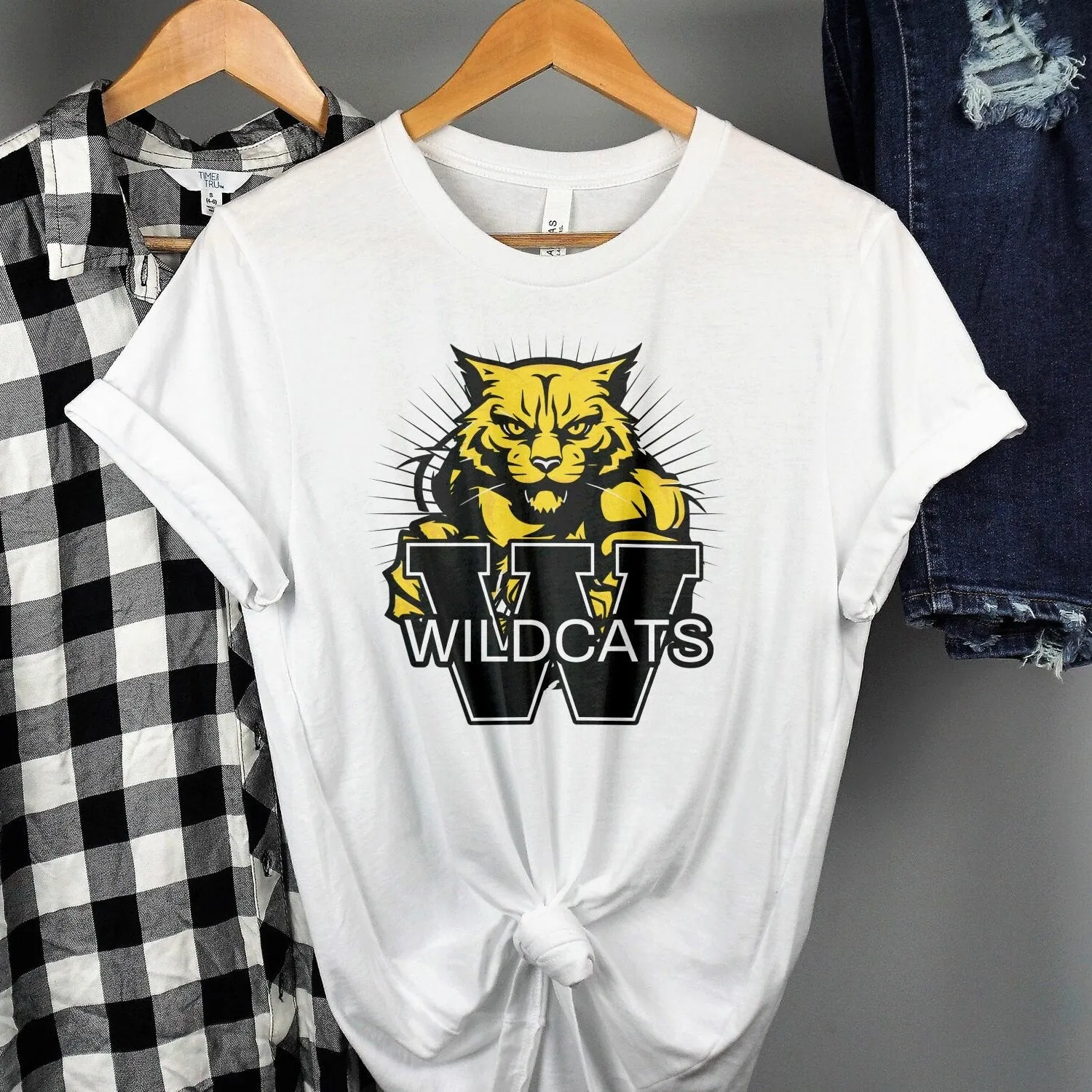 Bold Wildcats Graphic T-Shirt, Fierce Cat Design, Wildcat School Spirit Shirt Wildcat Mom Shirt Wildcat Football Sports Team Tee