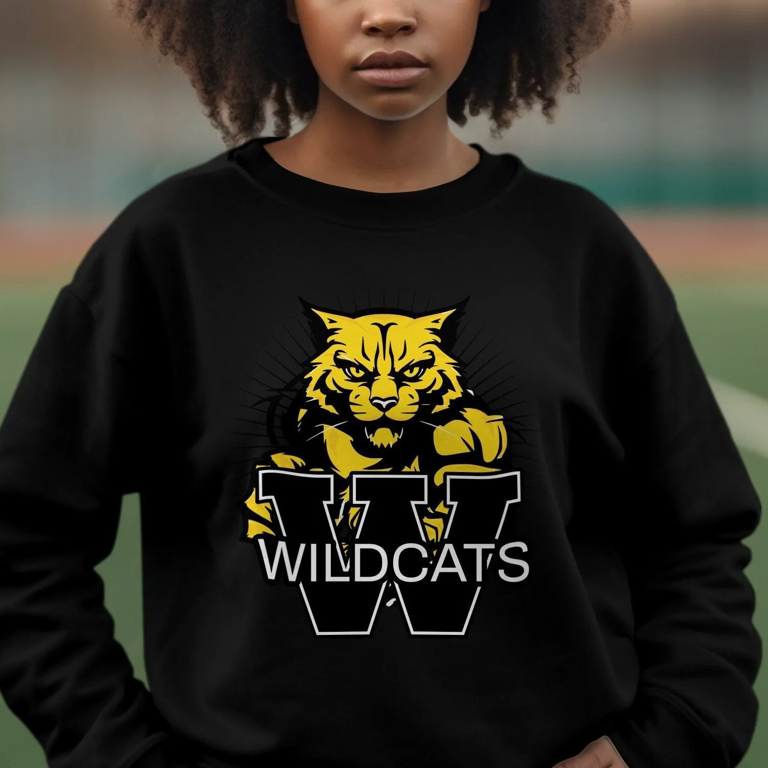 Bold Wildcats Graphic T-Shirt, Fierce Cat Design, Wildcat School Spirit Shirt Wildcat Mom Shirt Wildcat Football Sports Team Tee