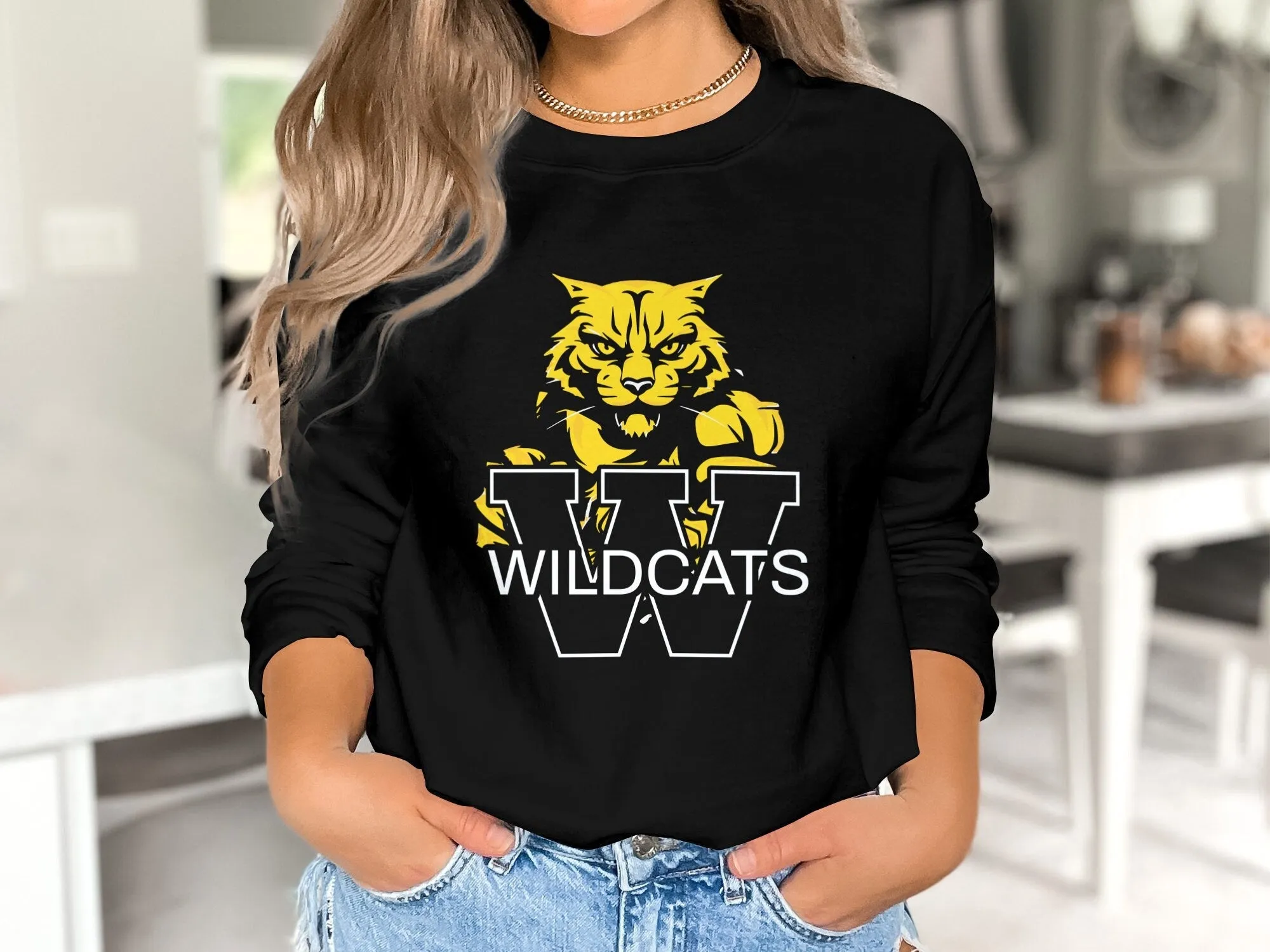 Bold Wildcats Graphic T-Shirt, Fierce Cat Design, Wildcat School Spirit Shirt Wildcat Mom Shirt Wildcat Football Sports Team Tee