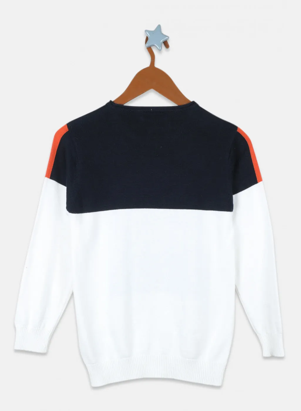 Boys Off White Printed Pullover