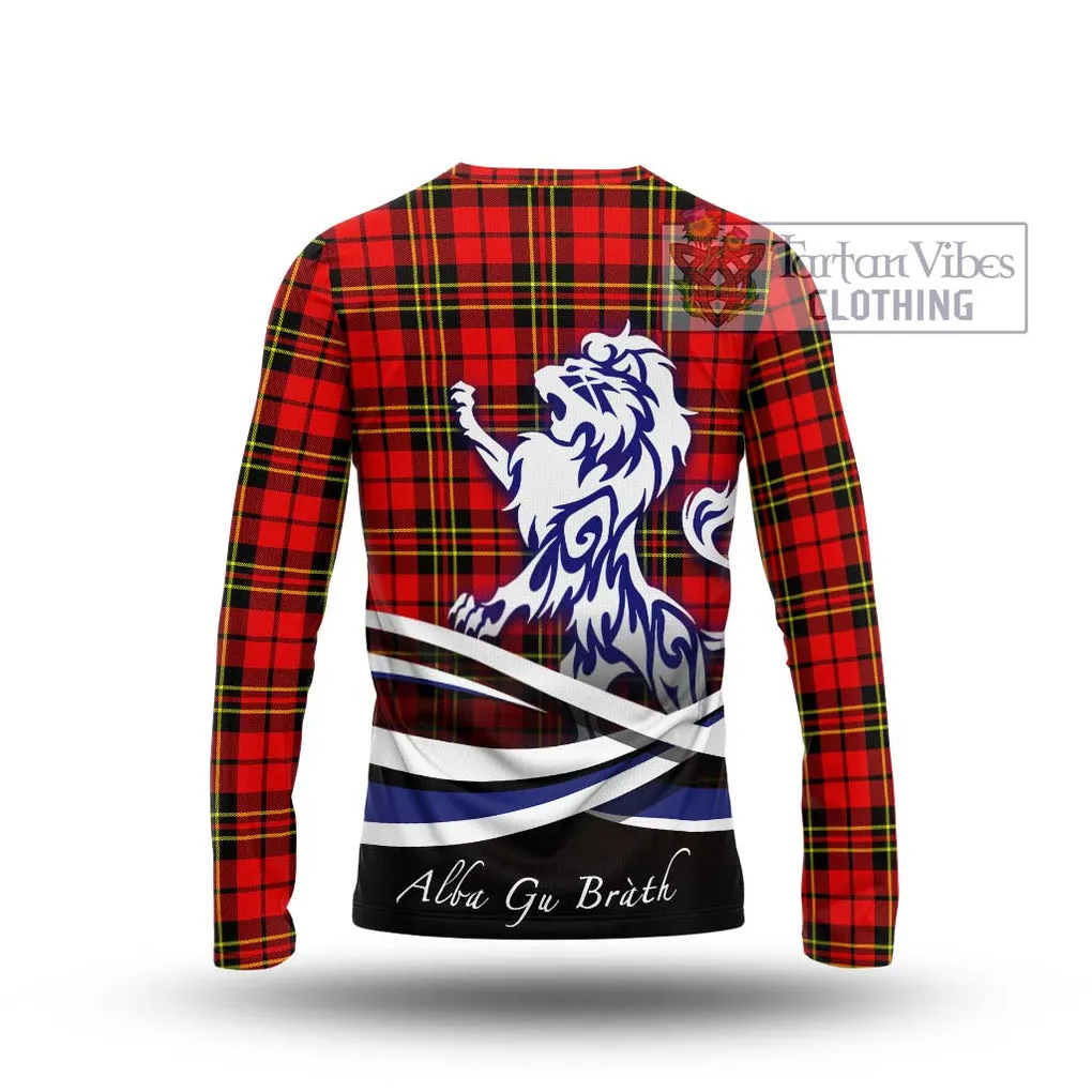 Brodie Modern Tartan Long Sleeve T-Shirt with Alba Gu Brath Regal Lion Emblem