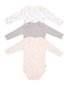Bunnies 3 Pack Long Sleeve Bodysuits