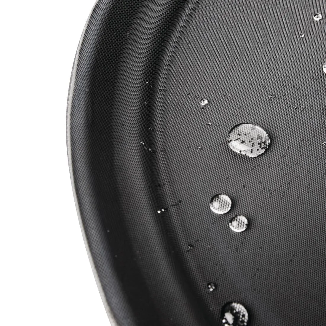 C162 Kristallon Polypropylene Oval Non-Slip Tray Black 685mm