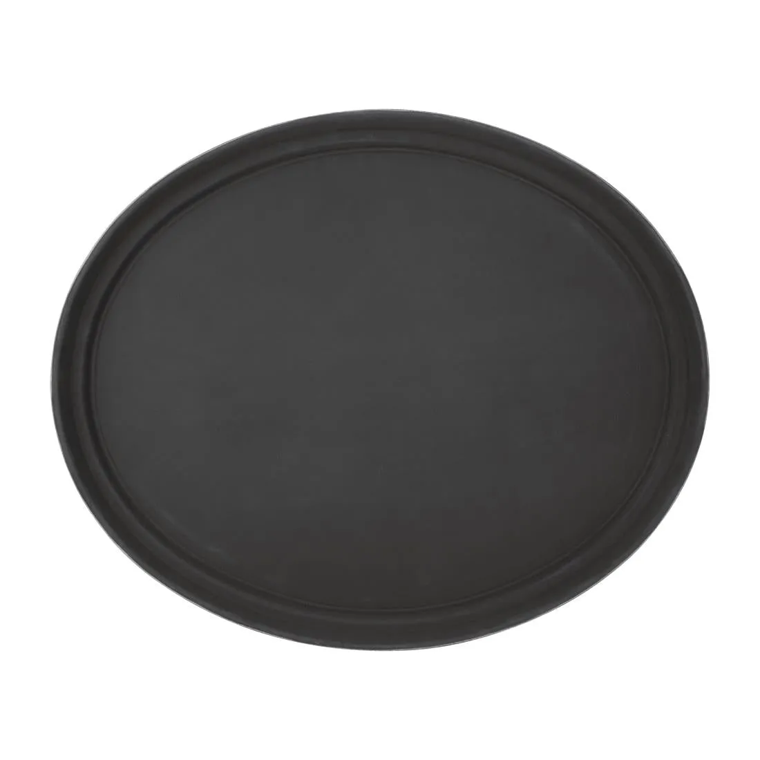 C162 Kristallon Polypropylene Oval Non-Slip Tray Black 685mm