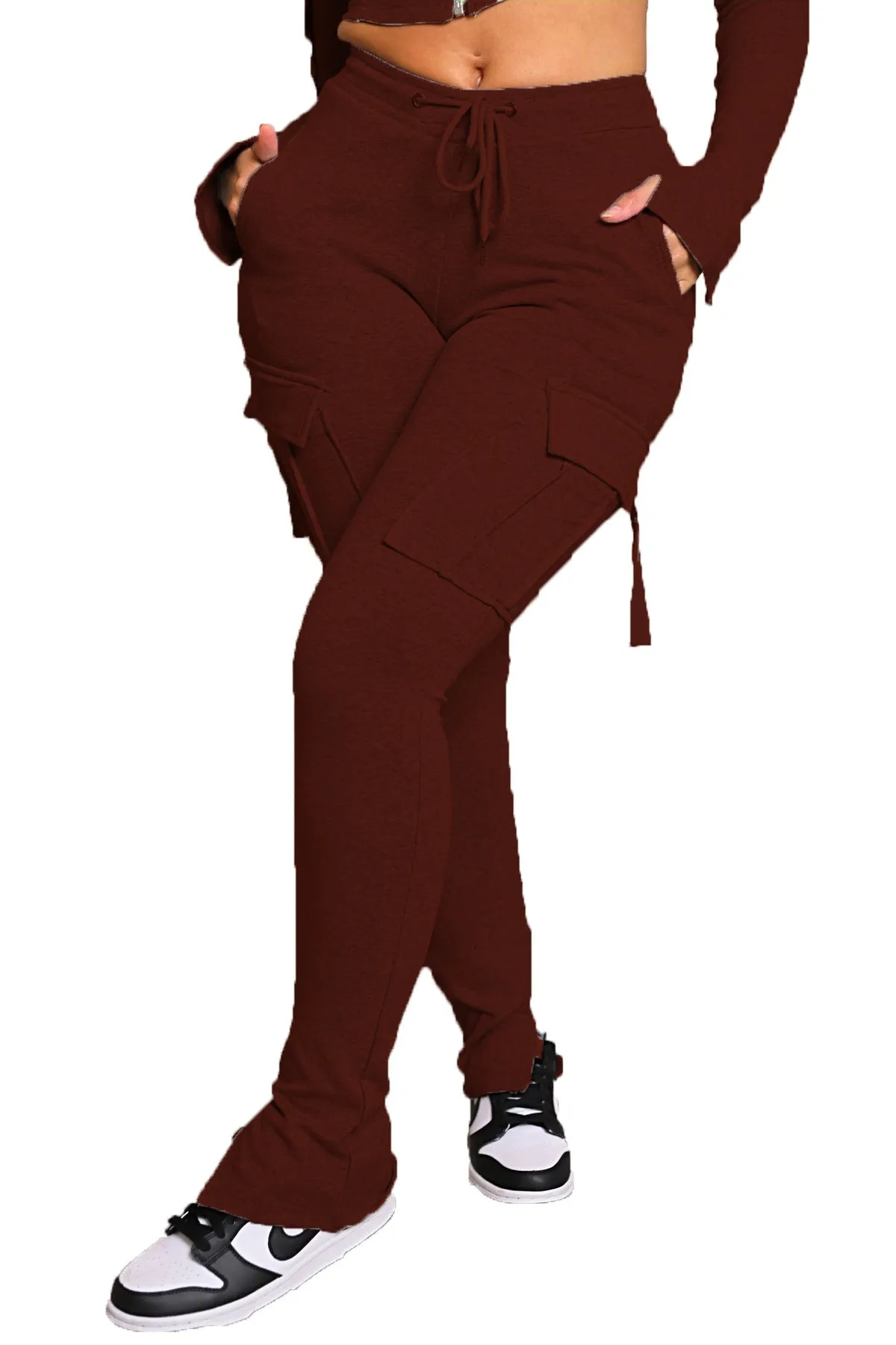Cargo Pants With Pockets  Wide Leg Straight Trousers For Women