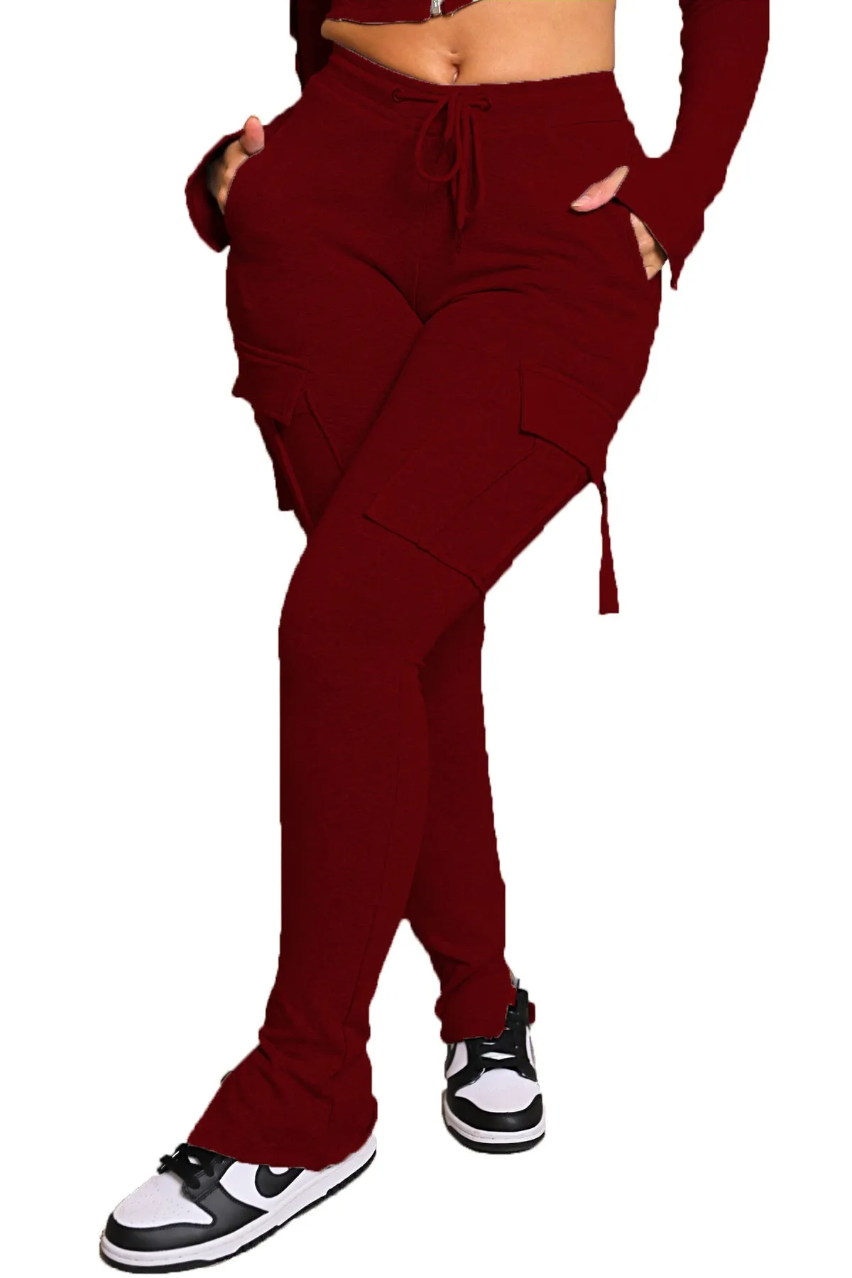 Cargo Pants With Pockets  Wide Leg Straight Trousers For Women