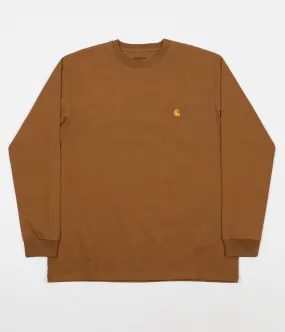 Carhartt Chase Long Sleeve T-Shirt - Hamilton Brown / Gold