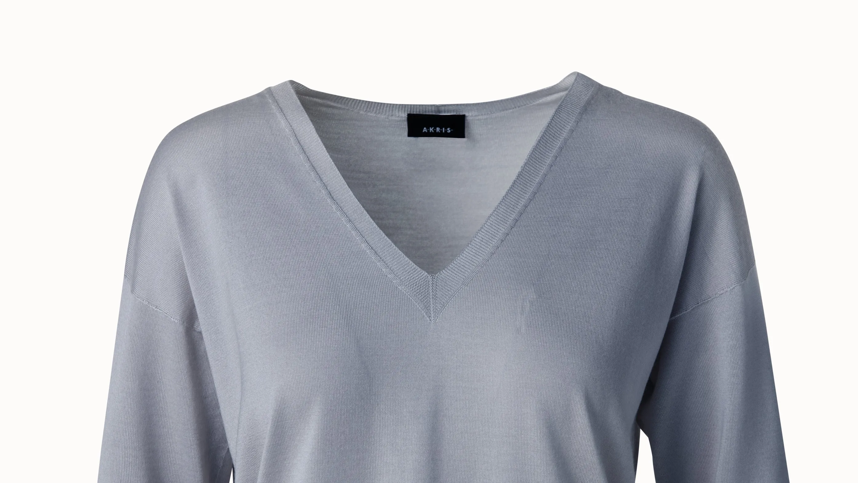 Cashmere Silk Fine Gauge V-neck Knit